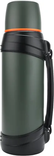 Vista 11 de Termos de café grandes de 64 onzas / medio galón para viajes, jarra de agua aislada al vacío clásica con taza de plástico, botella de bebida aislada