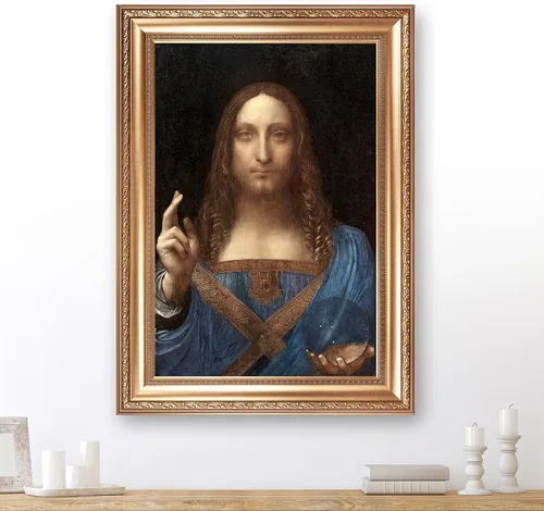 Vista 14 de Anunciación de Leonardo da Vinci Reproducciones de arte clásico, impresiones en lienzo giclée para decoración del hogar, 16 x 30 pulgadas