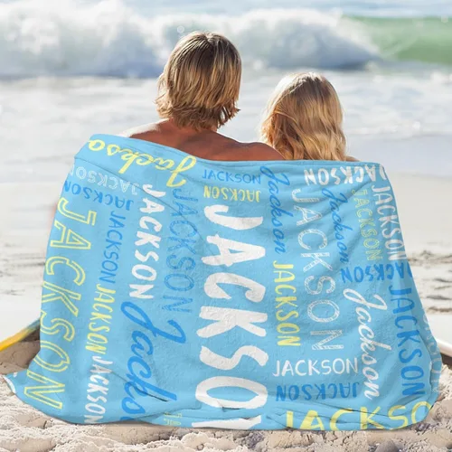 Vista 6 de Manta personalizada con nombre, manta personalizada con nombre y texto para adultos, niños, cumpleaños, Navidad, Día de la Madre, Padre, Día de San