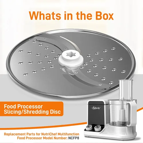 Vista 7 de NutriChef Disco de corte y trituración para procesador de alimentos, acero inoxidable, compatible con NCFP8, desmontable y extraíble, apto
