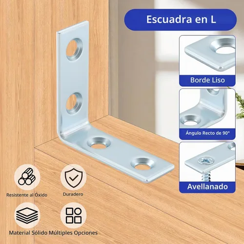 Vista 3 de HOME MASTER HARDWARE Soportes de 1.5 pulgadas en L, paquete de 40 soportes zinc