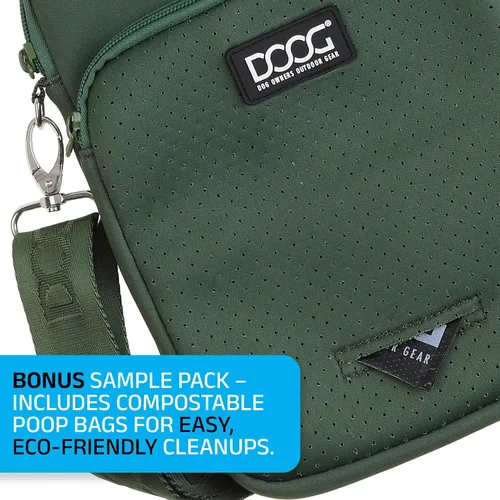 Vista 3 de Bolso DOOG Walkie - Bolsa de golosinas para perros ajustable con compartimentos para bolsas de excrementos y botellas de agua - Ajuste cómodo