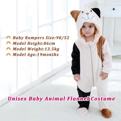 Vista 6 de TONWHAR Disfraz unisex de Halloween de animales para bebé y niño pequeño para otoño e invierno