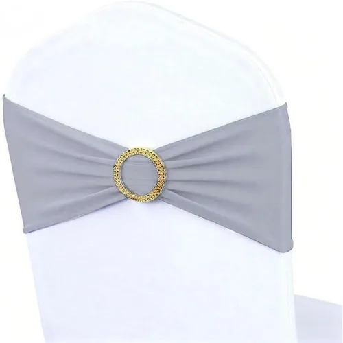 Vista 16 de Paquete de 50 bandas para sillas color verde salvia, bandas elásticas para sillas deslizantes, lazos para bodas, fiestas, baby shower, eventos