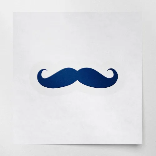 Vista 24 de 2 calcomanías de vinilo impermeables de alta calidad sin fondo para bigote en blanco (azul azul), calcomanías de vinilo impermeables de alta calidad