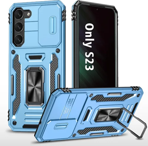 Vista 13 de ANGELAS - Funda a prueba de golpes para Samsung Galaxy S23 Plus, parachoques de silicona TPU con protección anticaídas, cubierta deslizante