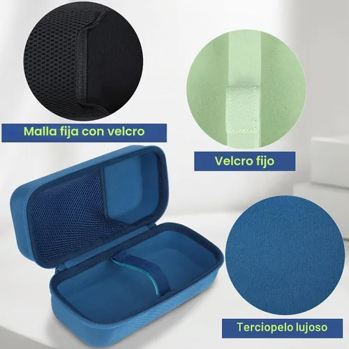 Vista 4 de Lebakort Estuche de almacenamiento compatible con altavoz Anker Soundcore Boom 3i para exteriores (funda azul)