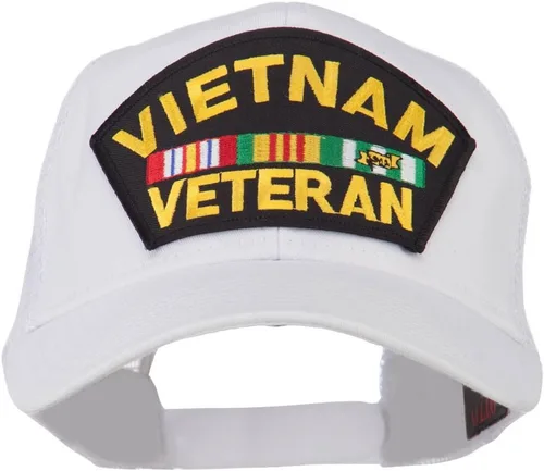 Vista 9 de e4Hats Gorra trasera de malla con parches militares de Vietnam Negro