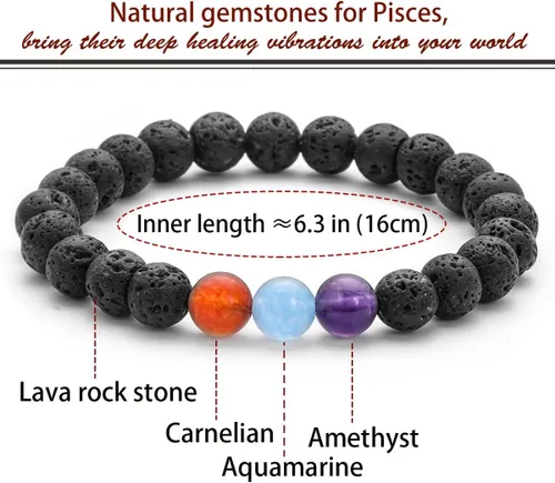 Vista 4 de Pulsera de cuentas de cristal espiritual del zodiaco para mujer, joyería de horóscopo, regalo de cumpleaños