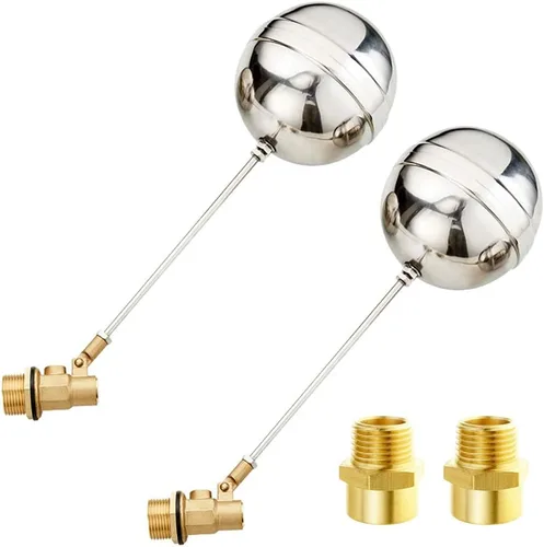 Vista 7 de Joywayus Válvula de bola flotante de 12,7 mm con rosca, llave de tanque de bola flotante automática, accesorios de ballcock, interruptor de control