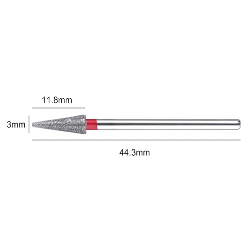 Vista 4 de Broca de diamante cónico de 3/32 pulgadas para cutícula, lima de arte de uñas para máquina de taladro eléctrico, herramienta de manicura y pedicura
