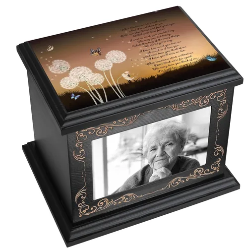 Vista 16 de Urnas de cremación para cenizas humanas de adultos, masculinas o femeninas, urnas conmemorativas funerarias para cenizas con marco para fotos, caja