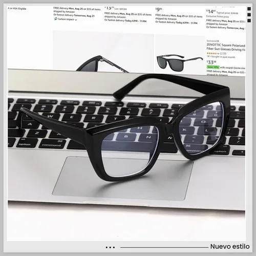 Vista 5 de Square Blue Light Blocking Glasses for Women Men Retro Style Computer TV Eyeglasses