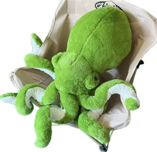 Vista 6 de AIRROAD Pulpo gigante de peluche (verde) de 36 pulgadas de largo, tacto súper suave, libera la presión del trabajo y la vida, para niños y adultos.