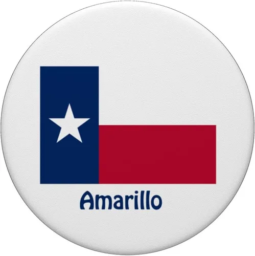 Vista 3 de Amarillo Texas USA Flag Souvenir PopSockets Adhesive PopGrip