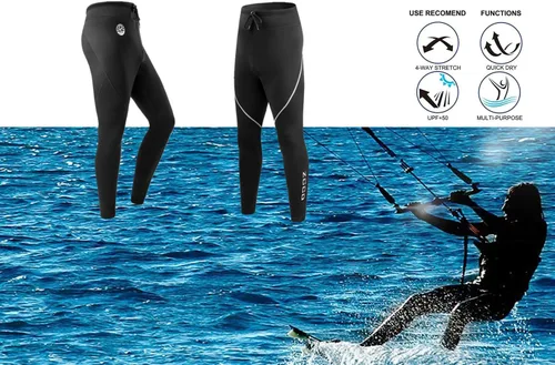 Vista 6 de Pantalones de neopreno para hombre y mujer, 1.5mm/3mm, pantalones largos de neopreno para mantener el calor, pantalones de buceo para surf, kayak