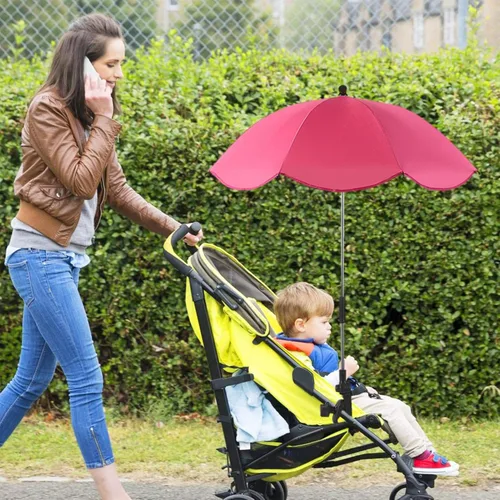 Vista 4 de ALASSE Cochecito paraguas para niños pequeños, cochecito de bebé con abrazadera ajustable, sombrilla para niños con protección UV, paraguas de 8
