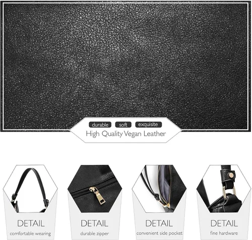 Vista 6 de Realer Bolsos Hobo para mujer, de piel sintética, bolso grande con borla