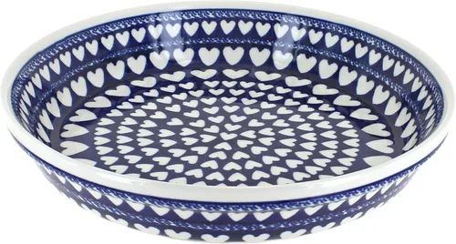 Vista 15 de Plato para pastel de tulipán azul de cerámica polaca de rosa azul