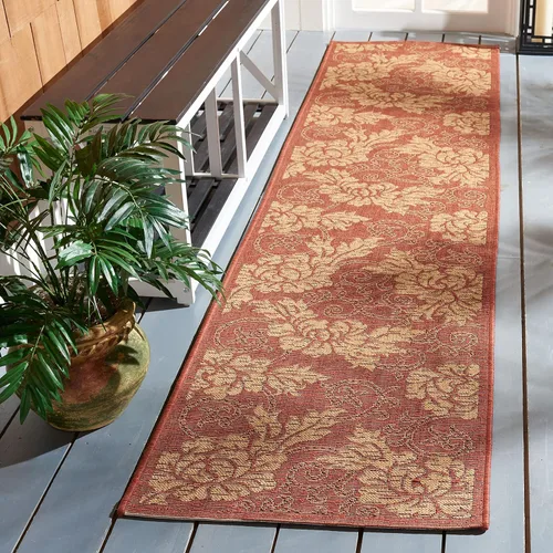 Vista 5 de SAFAVIEH Courtyard Collection CY6957 - Alfombra de pasillo de 2 pies 3 pulgadas x 6 pies 7 pulgadas, color ladrillo natural para interiores