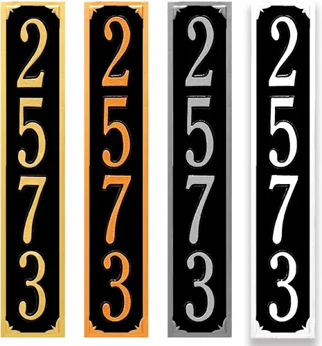 Vista 17 de Placa de dirección de metal personalizada, señales de números para placa de pared de casa, señal de dirección con nombre de calle, números de casa