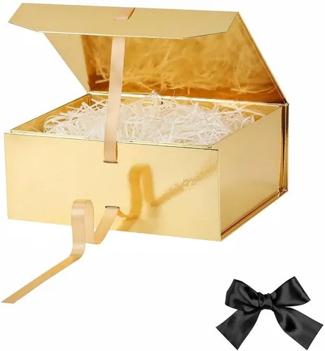 Vista 79 de GoooodGift Caja de regalo grande azul, 1 paquete de 13.5 x 11 x 5.3 pulgadas, caja de regalo de lujo para regalos con tapa de cierre magnético