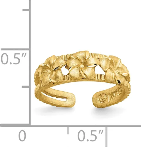 Vista 5 de Sweet Pea - Anillo para dedo del pie de oro amarillo de 14 quilates
