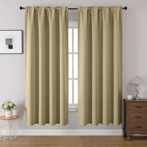Vista 22 de CUCRAF Cortinas opacas de 45 pulgadas de largo, juego de 2 paneles para dormitorio, bolsillo para cortinero, cortinas de oscurecimiento
