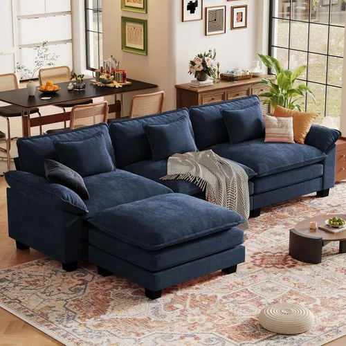 Vista 27 de CDCASA Silla de acento de gran tamaño de 50'' con otomana Asiento extra ancho y profundo estilo sofá nube para sala de estar, dormitorio, rincón