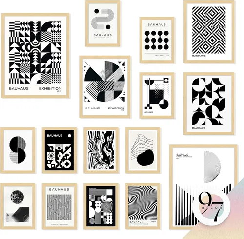 Vista 8 de 97 Decor Póster moderno de Bauhaus – Decoración de pared moderna de mediados de siglo, arte geométrico de mediados de siglo, impresiones abstractas