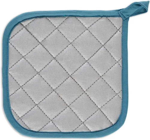 Vista 88 de DII - Agarradera acolchada, 100% algodón, colección Terry básica, color gris, ovalada, 2 piezas