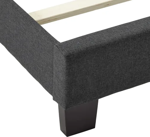 Vista 8 de Baxton Studio Elaina - Cama de tela moderna y contemporánea, matrimonial, color gris oscuro
