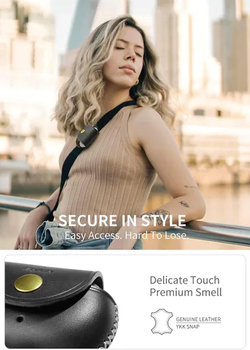 Vista 3 de VogDUO Funda de cuero genuino para Beats Studio Buds Holder Funda completa con trabilla para cinturón, protección suave compatible con Beats Studio