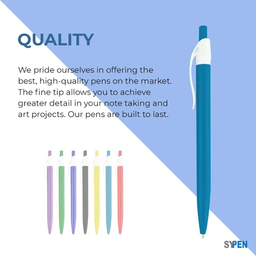 Vista 3 de SyPen Bolígrafos personalizados con tu logotipo o texto personalizado, paquete de 500 unidades a granel para negocios, fiestas y eventos, bolígrafos
