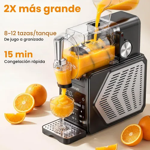 Vista 4 de Máquina de granizado para el hogar, máquina de helado de 85 onzas Negro