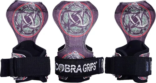 Vista 31 de Cobra Grips Weight Lifting Gloves with Adjustable Neoprene Padded Wrist Wraps - Heavy Duty Alternative to Power Lifting Hooks for Deadlifts Una goma