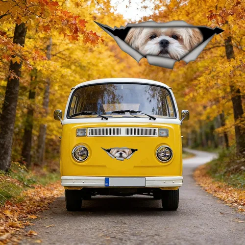 Vista 5 de 13 cm para Shih Tzu 3D Adhesivo para Coche Pegatina Divertida de Perro Mascota Adhesivo Creativo de Metal Desgarrado Adhesivos Modificados