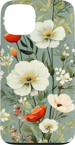 Vista 7 de Sage Green Flower Wildflower Pattern Floral Case for iPhone 17