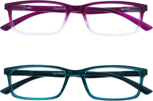 Vista 15 de OPULIZE SEE - Gafas de lectura con bloqueo de luz azul para mujeres y hombres, marco estrecho, bisagras de resorte, anteojos de juegos para negro