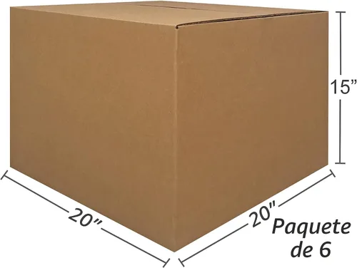 Vista 4 de Uboxes - Cajas de transporte para mudanzas de tamaño grande de 50.8 x 50.8 x 38.1 cm, café corrugado