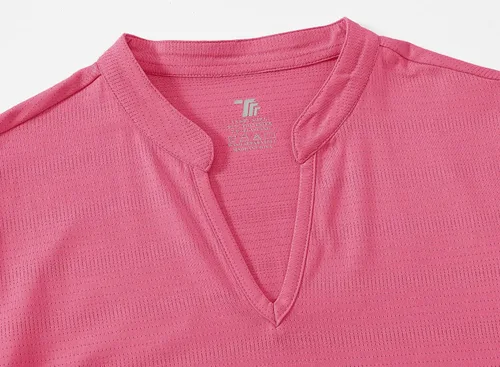 Vista 120 de Gopune Polo de golf con cuello en V para mujer, sin cuello, manga corta, ligera, de secado rápido, camisetas de tenis para correr
