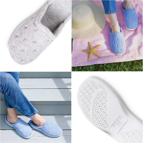 Vista 3 de isotoner Pantuflas tipo zueco bordadas extra pequeñas para mujer