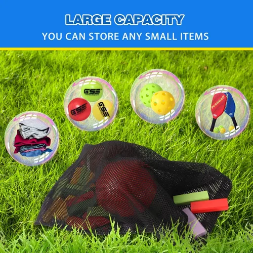 Vista 8 de GSE Games & Sports Expert Bolsa de malla con cordón para béisbol, pelotas de pickleball, pelotas de golf, gimnasio, equipo de natación, lavandería