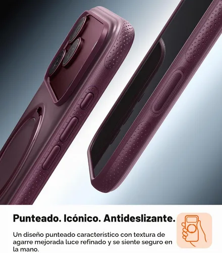 Vista 7 de TORRAS Funda con soporte magnético 360 para iPhone 18 Pro, O3 Fitness Borgoña