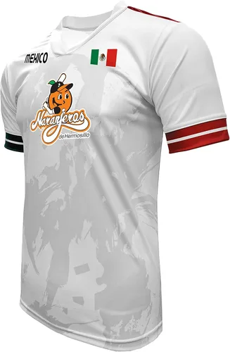 Vista 2 de Jersey México Naranjeros de Hermosillo 100% Poliéster BlancoGris_Hecho en México