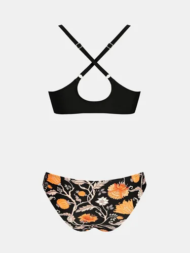 Vista 50 de CUPSHE - Conjunto de bikini de dos piezas para mujer, estampado floral y detalle de nudo de conejo