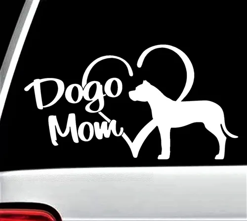 Vista 2 de Dogo Mom Decal Dogo Argentino Vinilo Adhesivo para Ventana de Coche BG 835