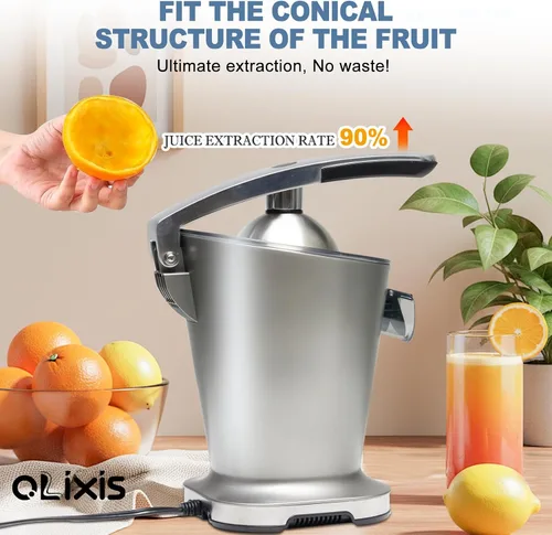 Vista 10 de [Usado] OLIXIS Exprimidor eléctrico de cítricos, máquina automática de exprimidor de naranja y exprimidor de limón con operación de un solo toque