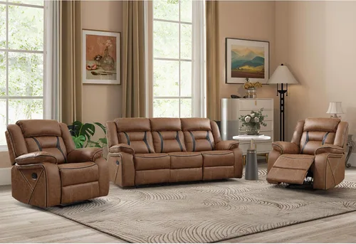Vista 29 de Sofá reclinable manual de cuero sintético, sofá reclinable de 3 plazas, sofá cama para sala de estar, muebles, sala de reuniones, marrón oscuro