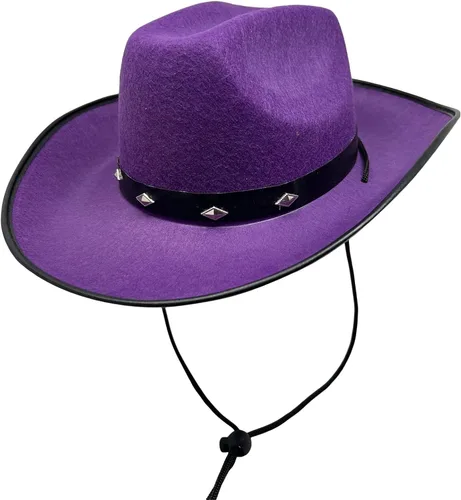 Vista 2 de Western Cowgirl Hat with Metal Studs Band with Paisely Bandana